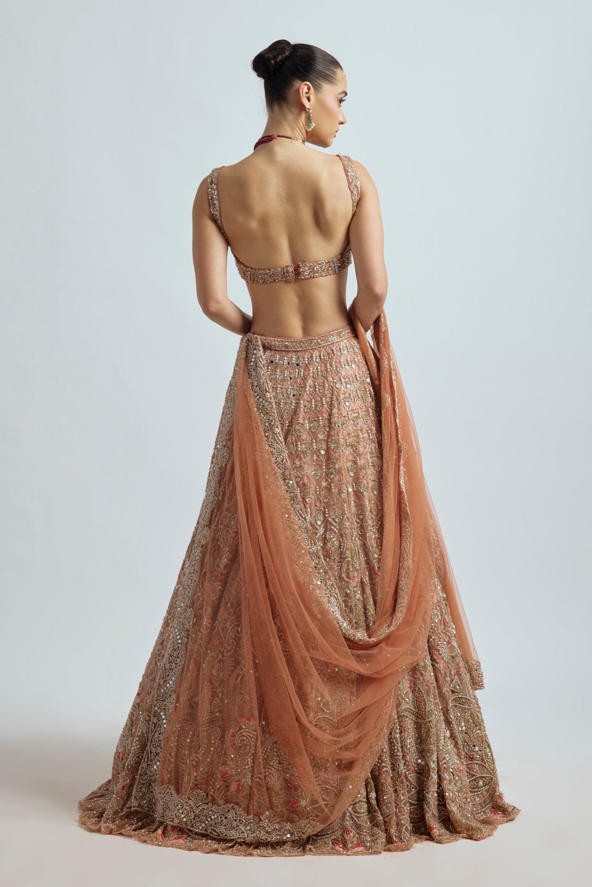 FALAK PEACH LEHENGA