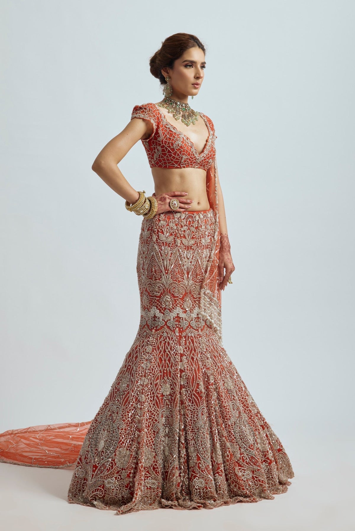 ORANGE DRAPE SAREE