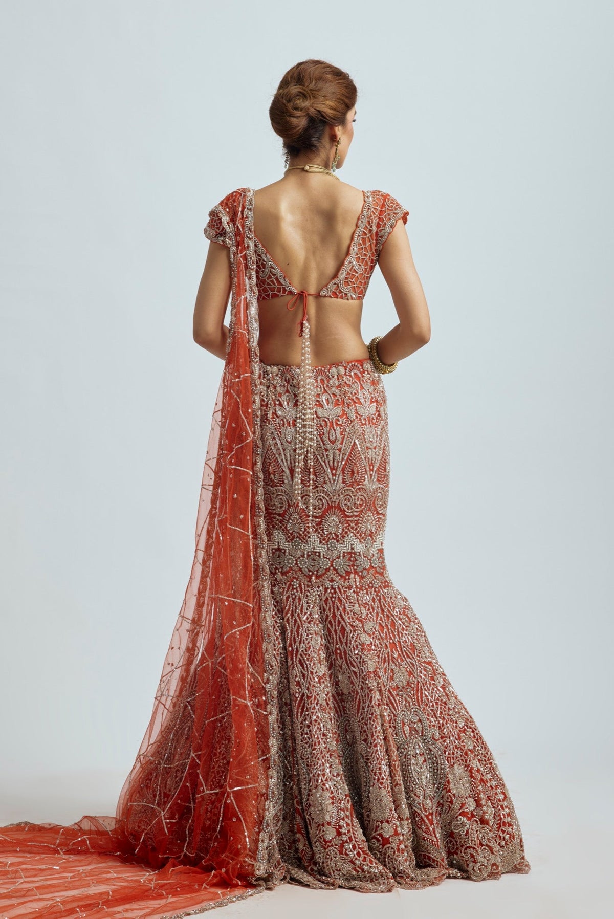 ORANGE DRAPE SAREE