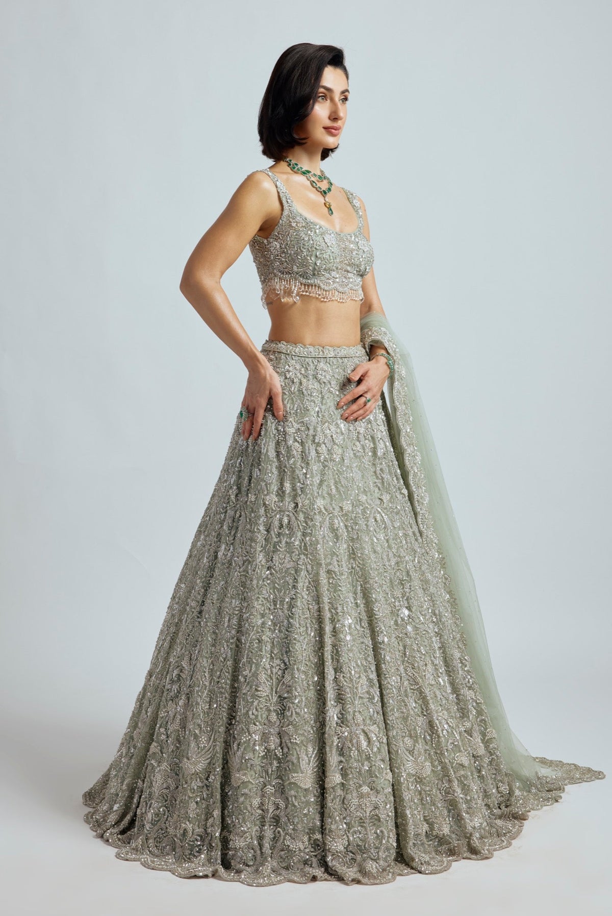 HOOR POWDER BLUE LEHENGA