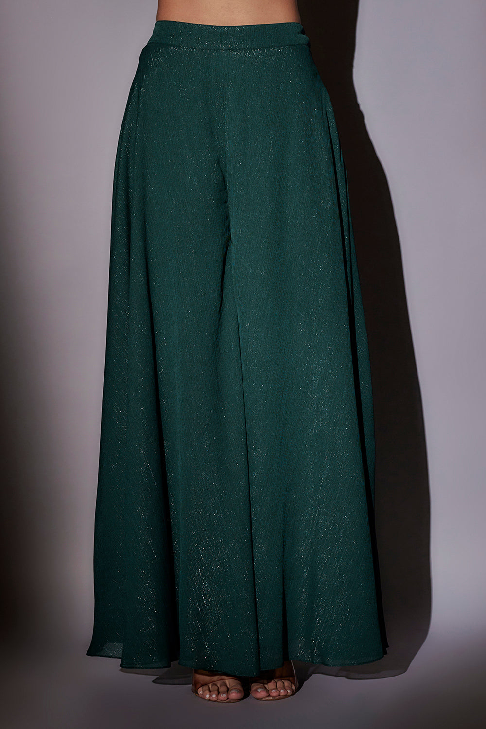 Hand Embroidered Cape Paired With Flared Sharara