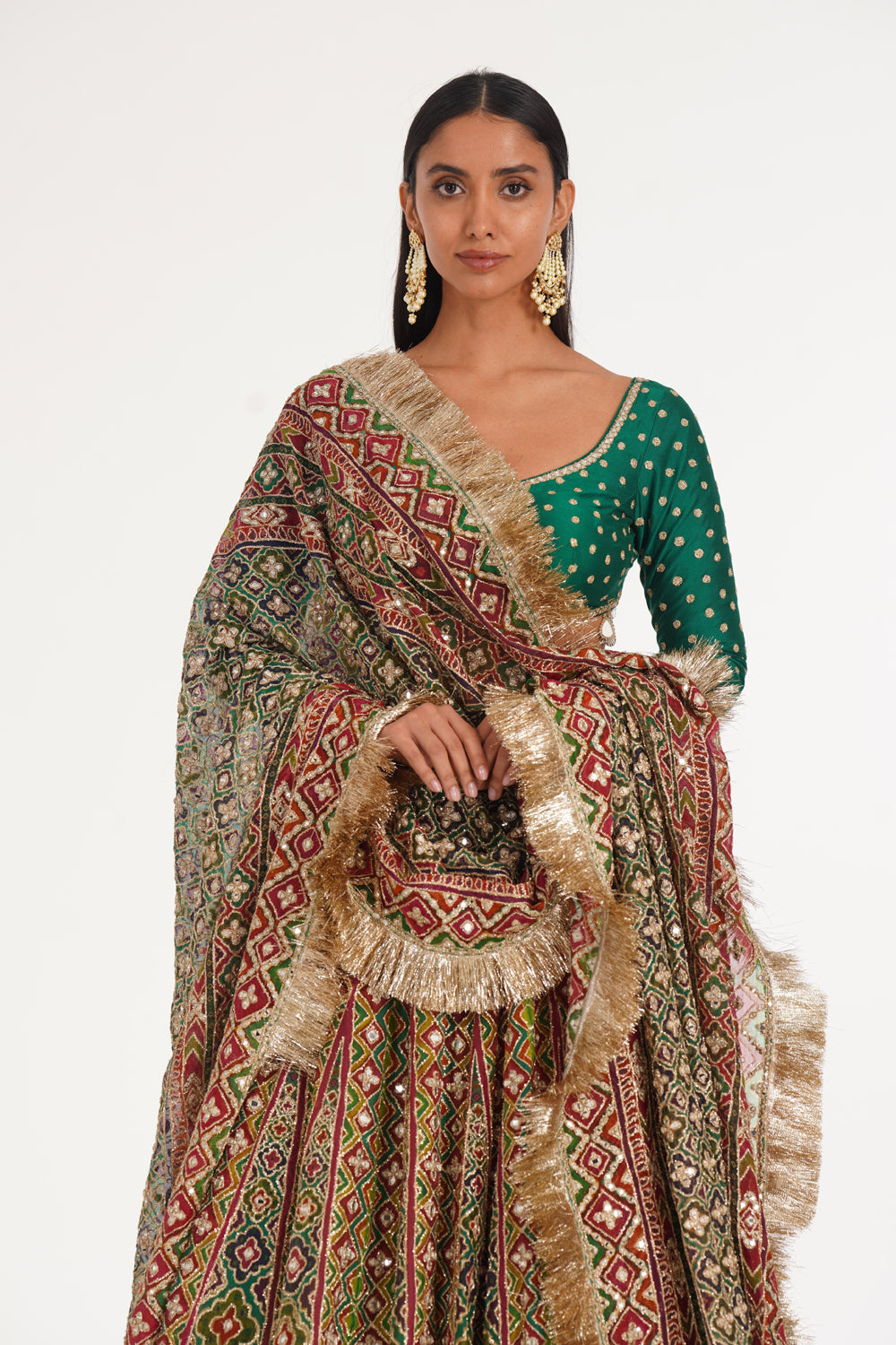 Magnolia Chevron Pattern Lehenga Set