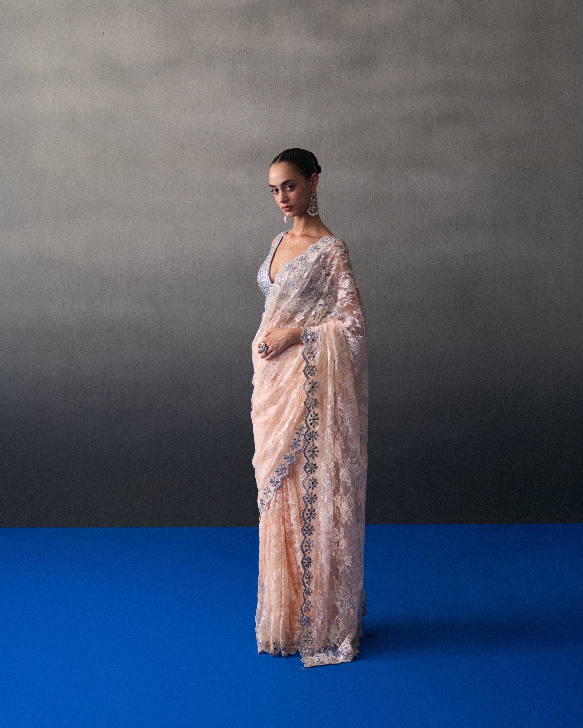 Peach Haldi Saree