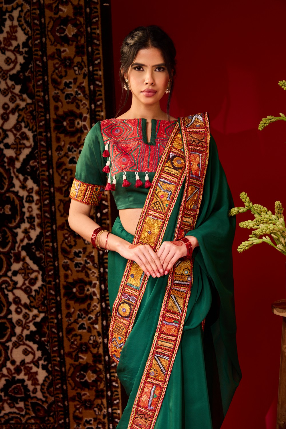 Emerald saree set