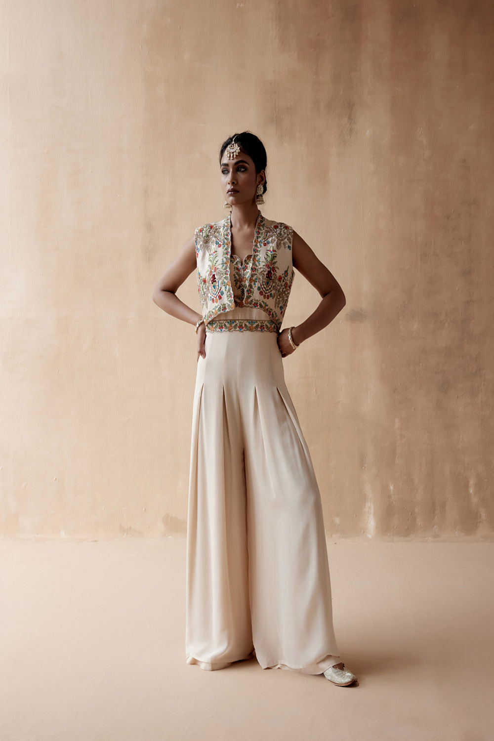 Ivory Jumpsuit With Jacket
