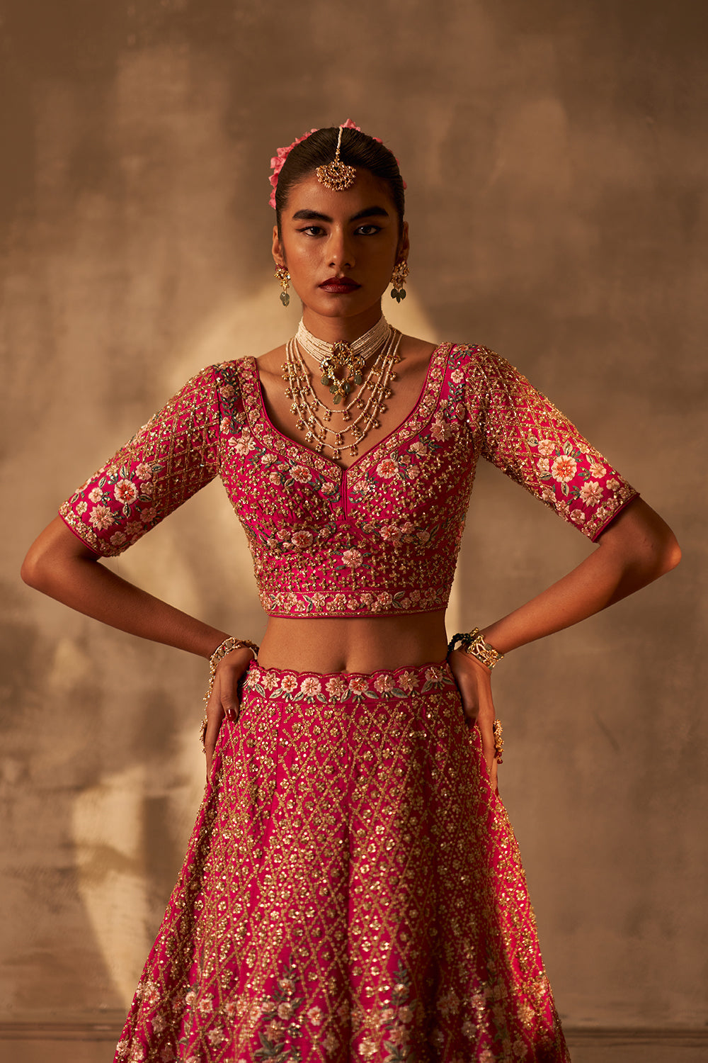 Rani Raw Silk Double Dupatta Lehenga Set