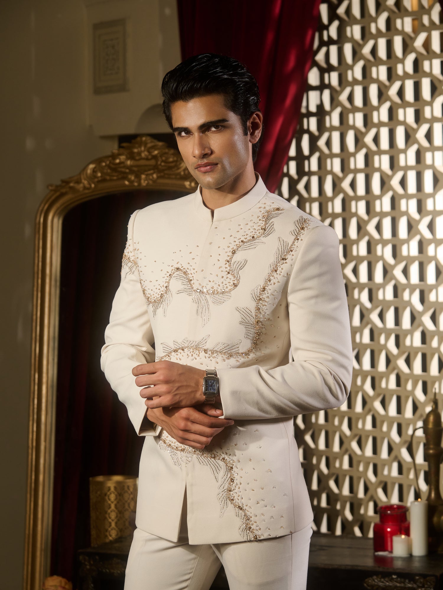 Ivory Flare Bandhgala Set