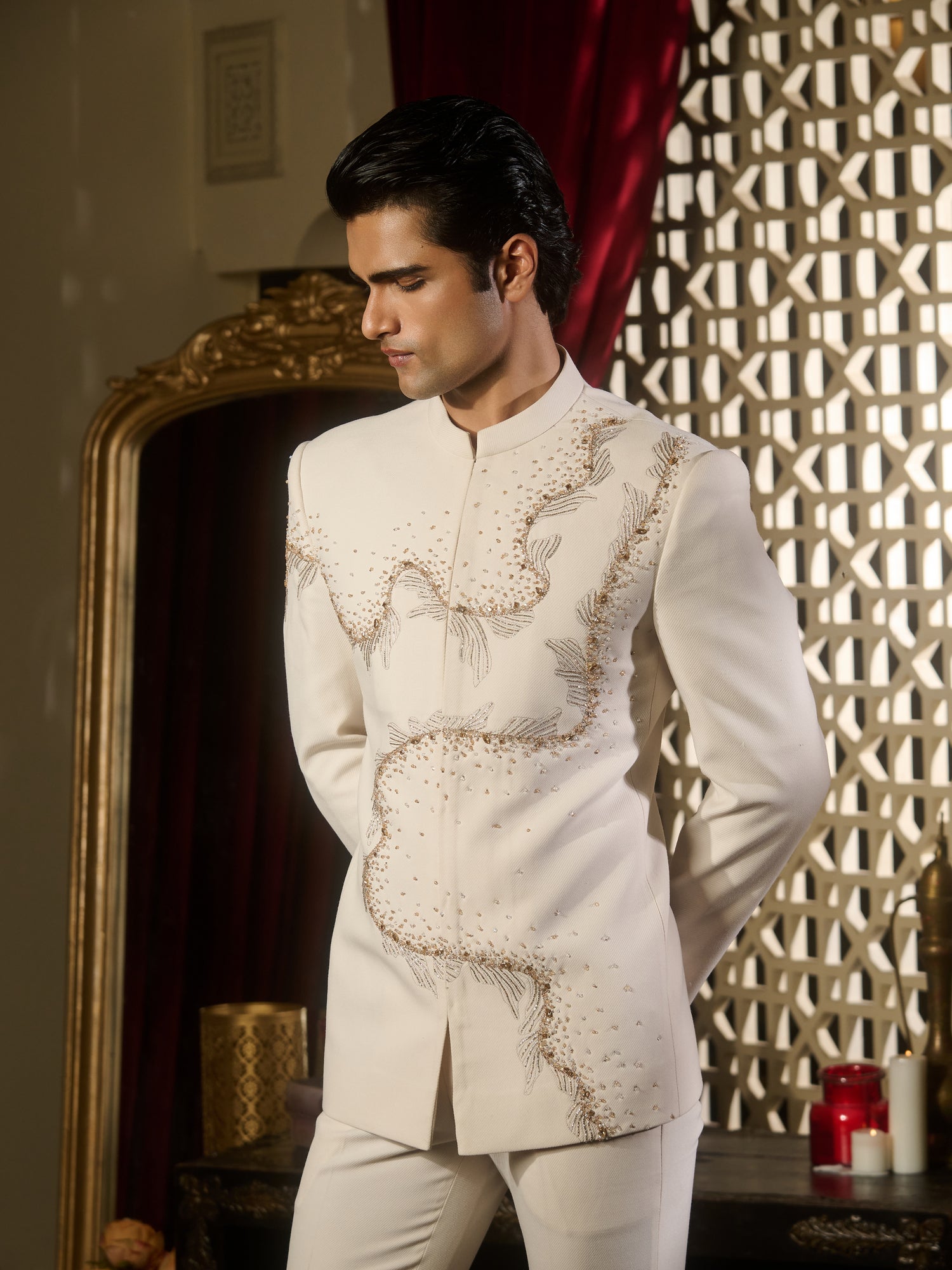 Ivory Flare Bandhgala Set