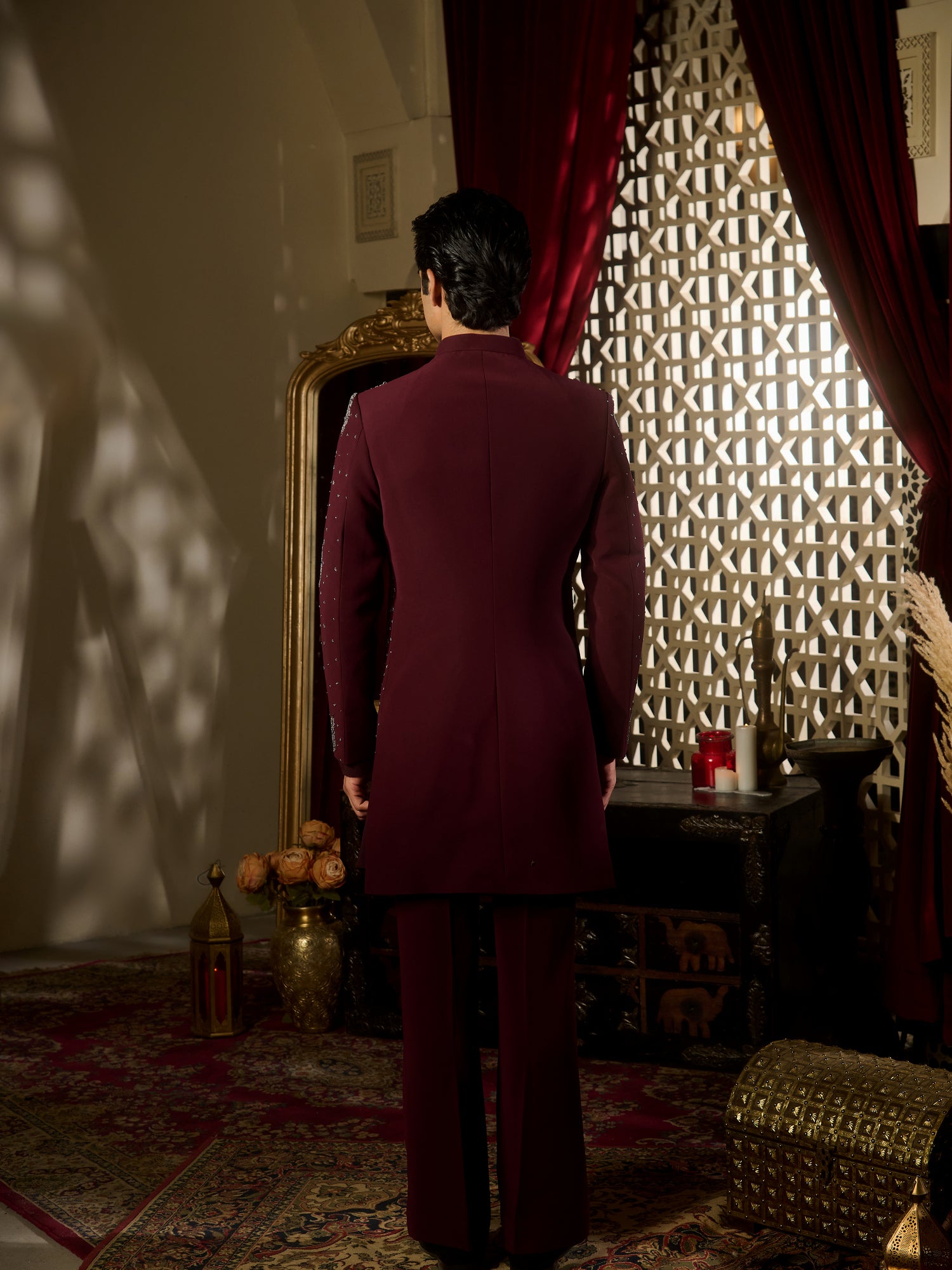 Maroon Sherwani Set