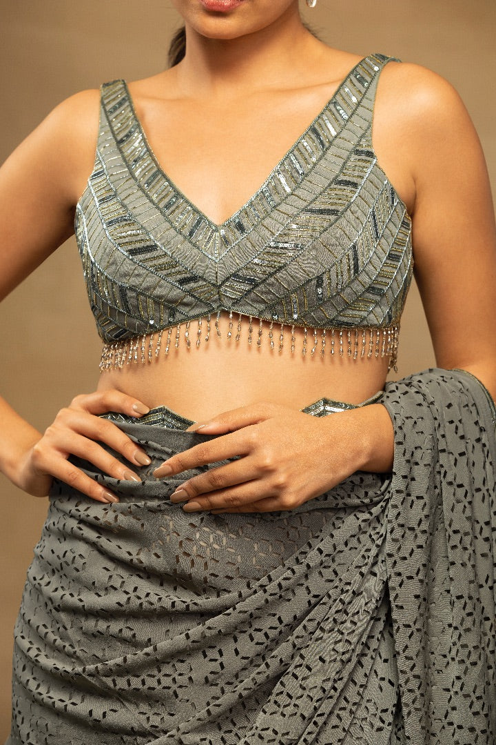 NAZIA CUTWORK SAREE SET