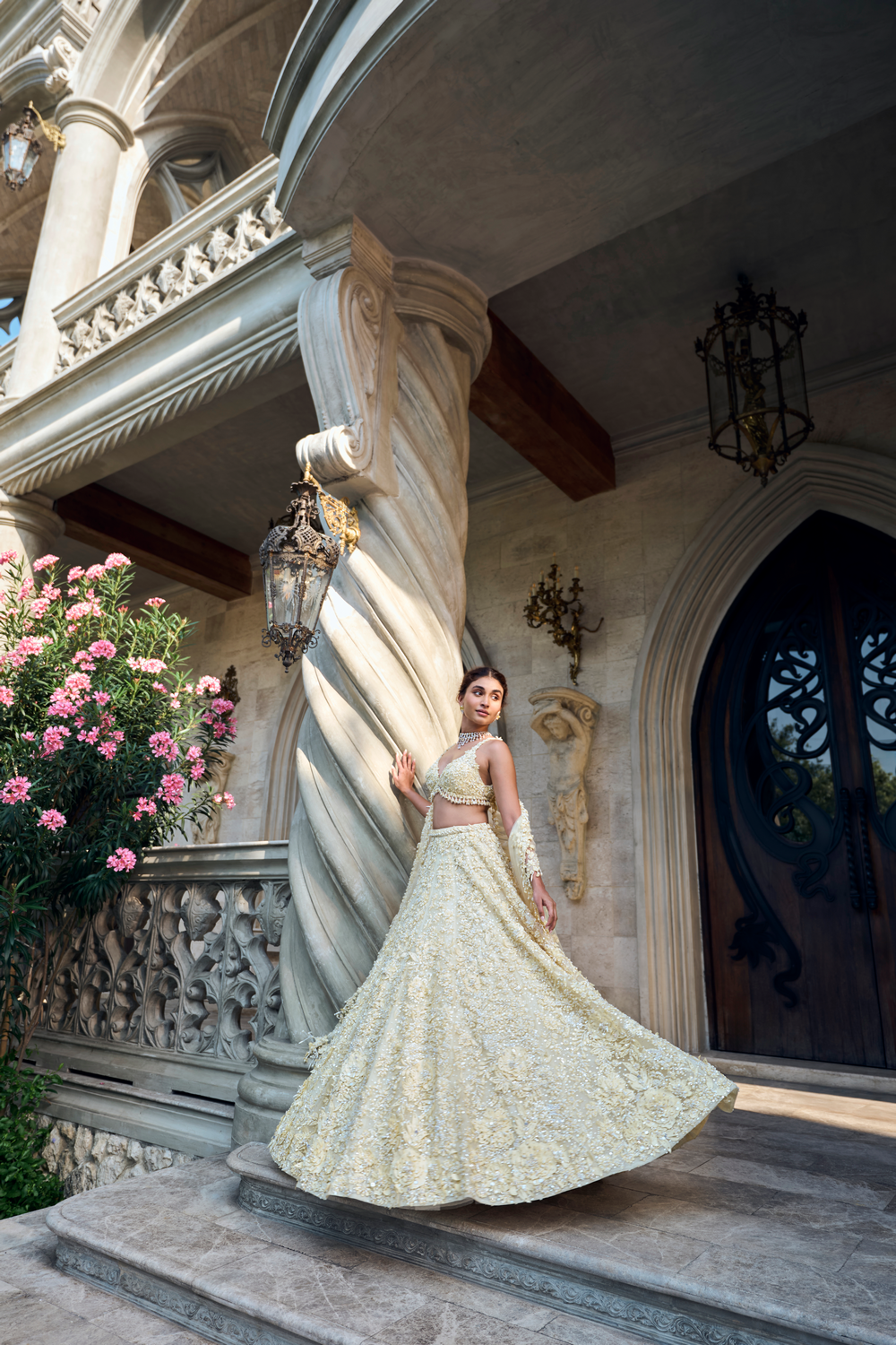 Yellow Three-Dimensional Lehenga Set