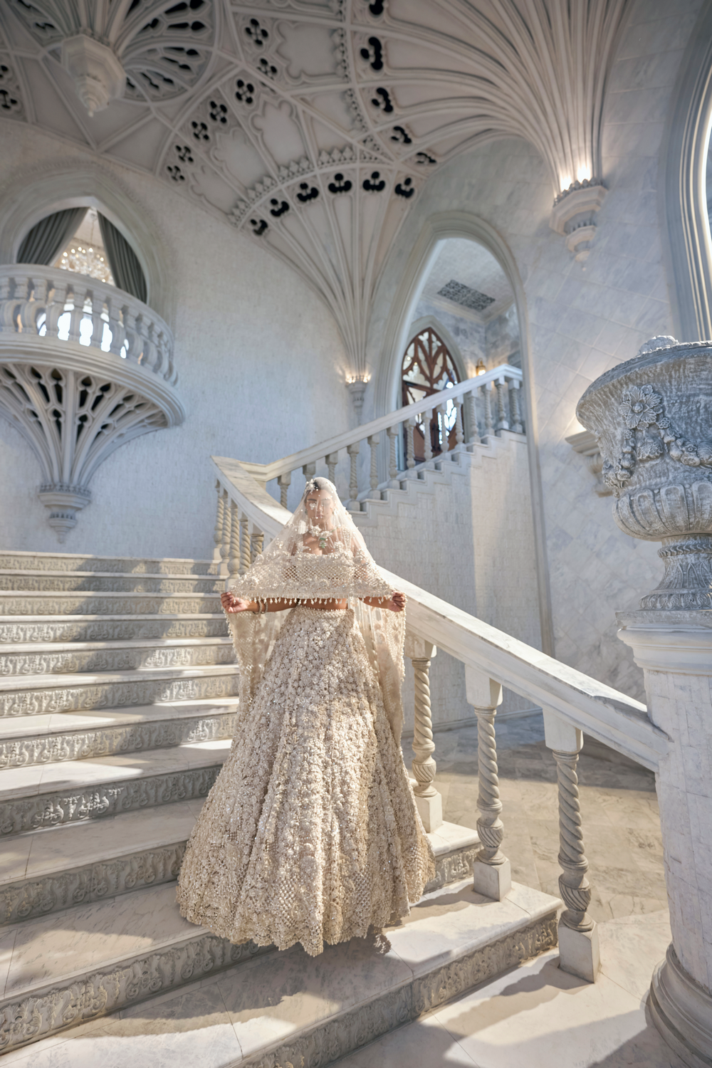 Ivory Cut Work Lehenga Set