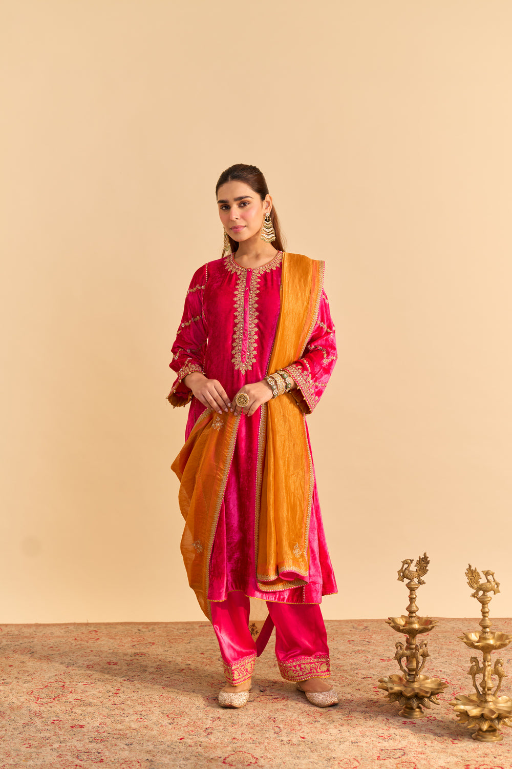 Azmiya - Hotpink Chauga with Salwar