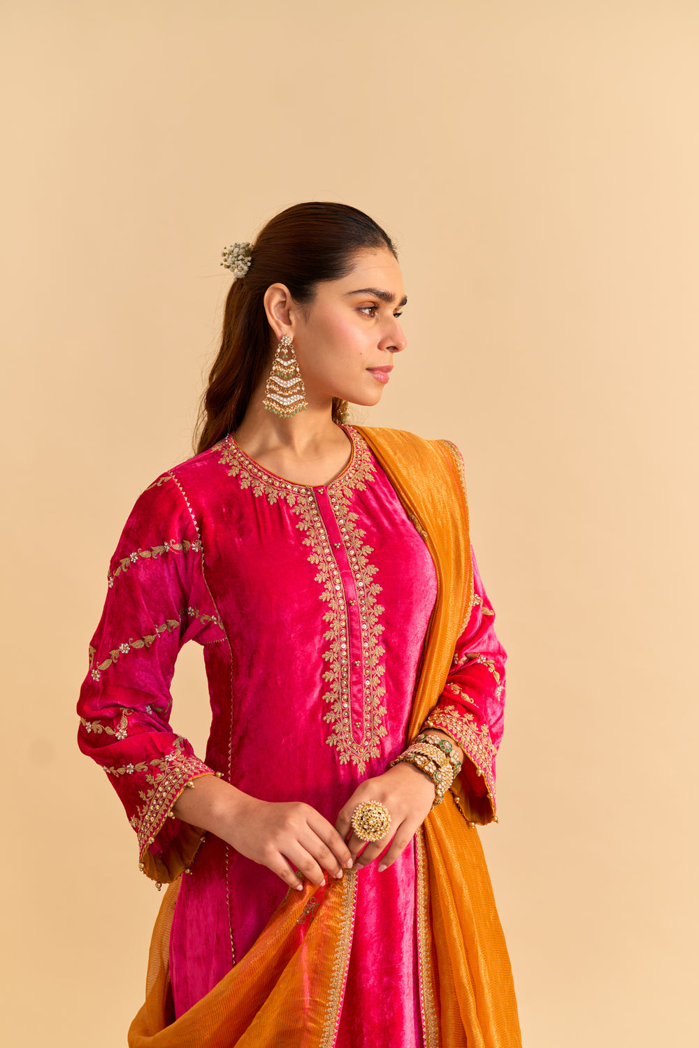 Azmiya - Hotpink Chauga with Salwar
