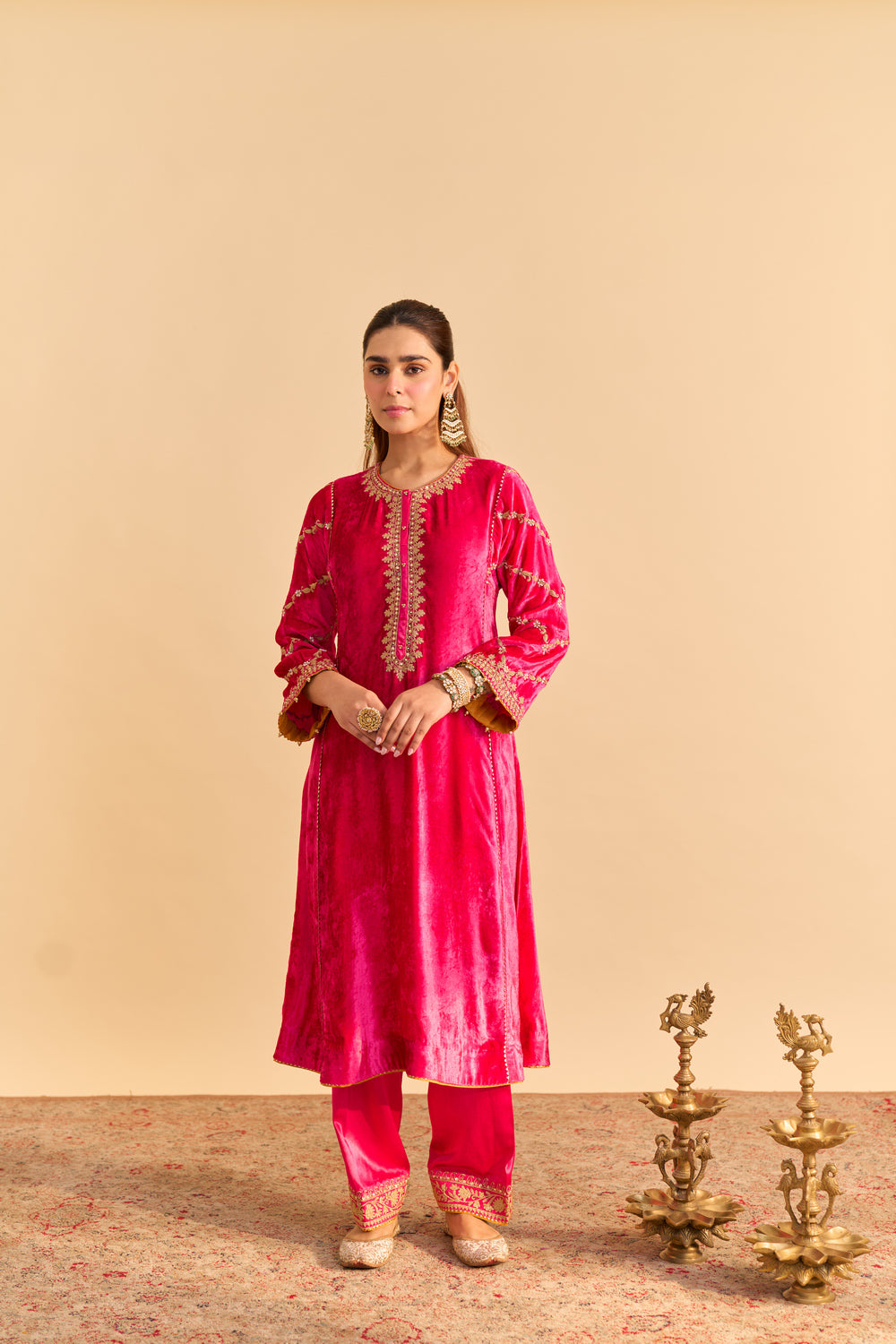 Azmiya - Hotpink Chauga with Salwar