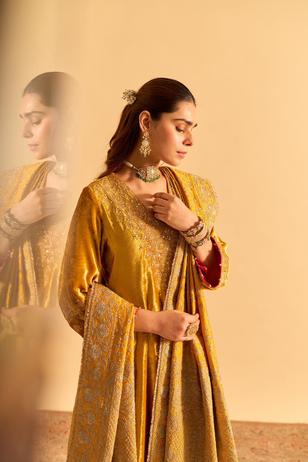 Aynaz - Mustard Kurta with Salwar