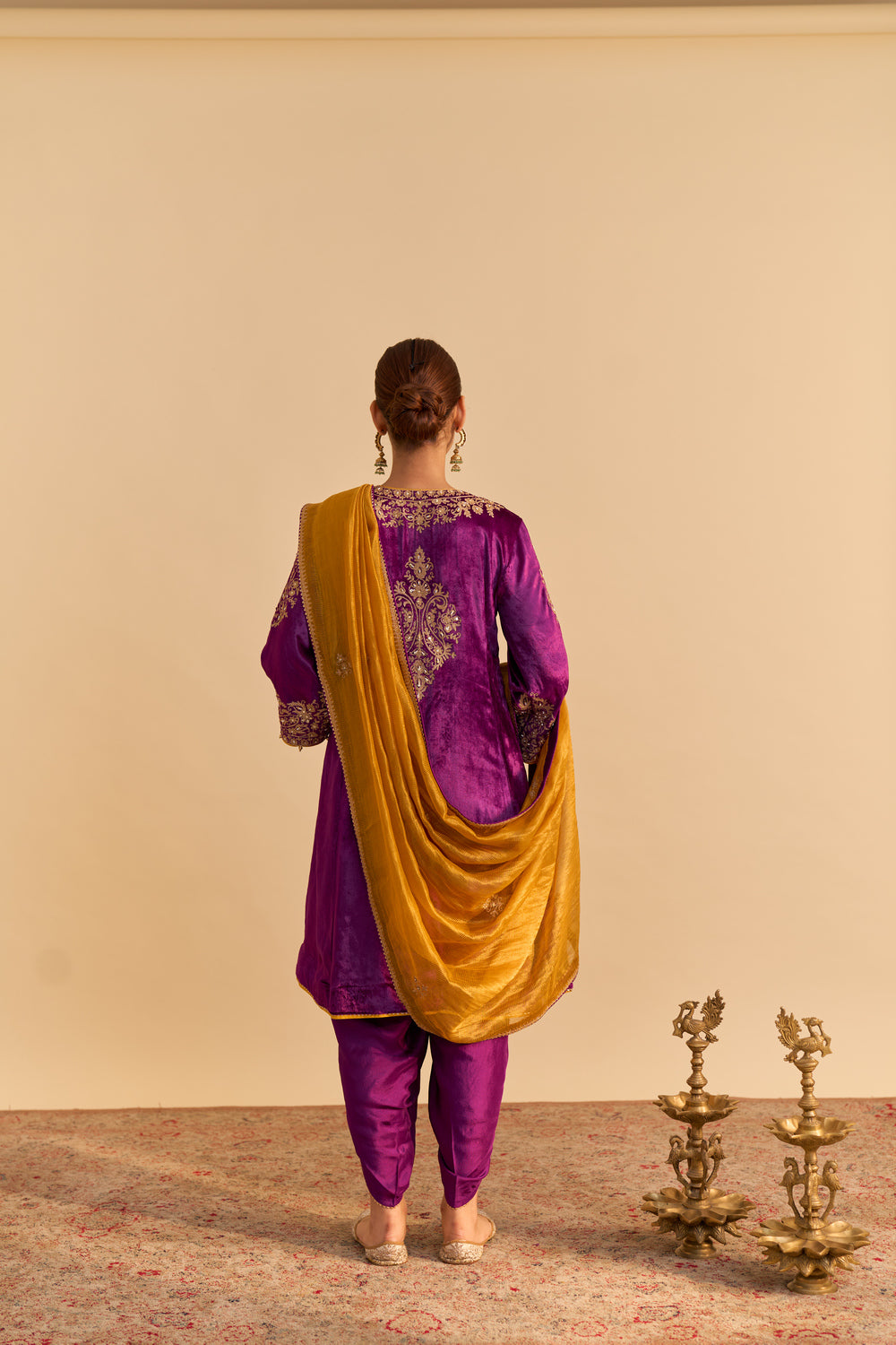 Eira - Deep Purple A-line Kurta with Dhoti