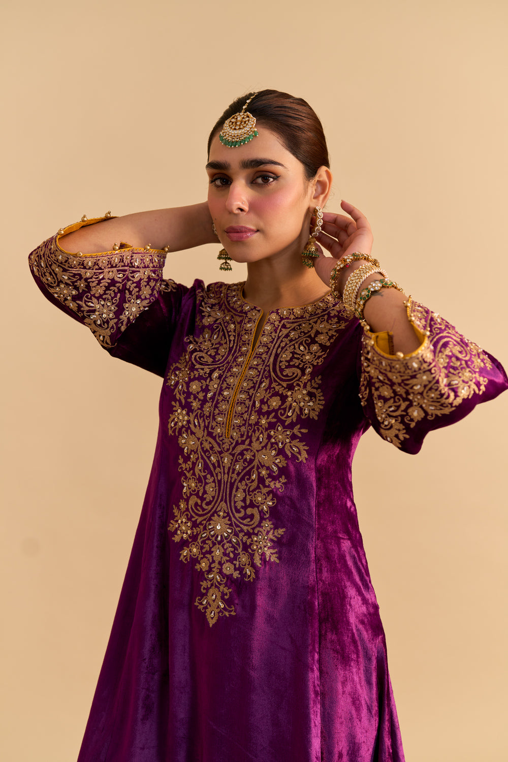 Eira - Deep Purple A-line Kurta with Dhoti