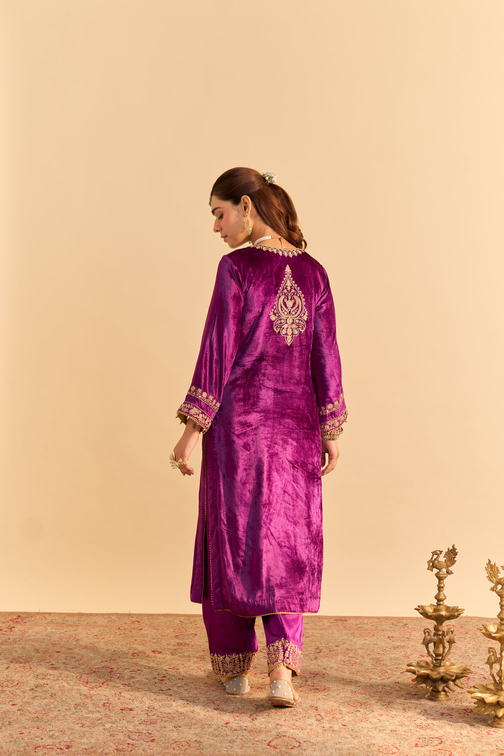 Fareeha - Deep Purple Kurta with Salwar