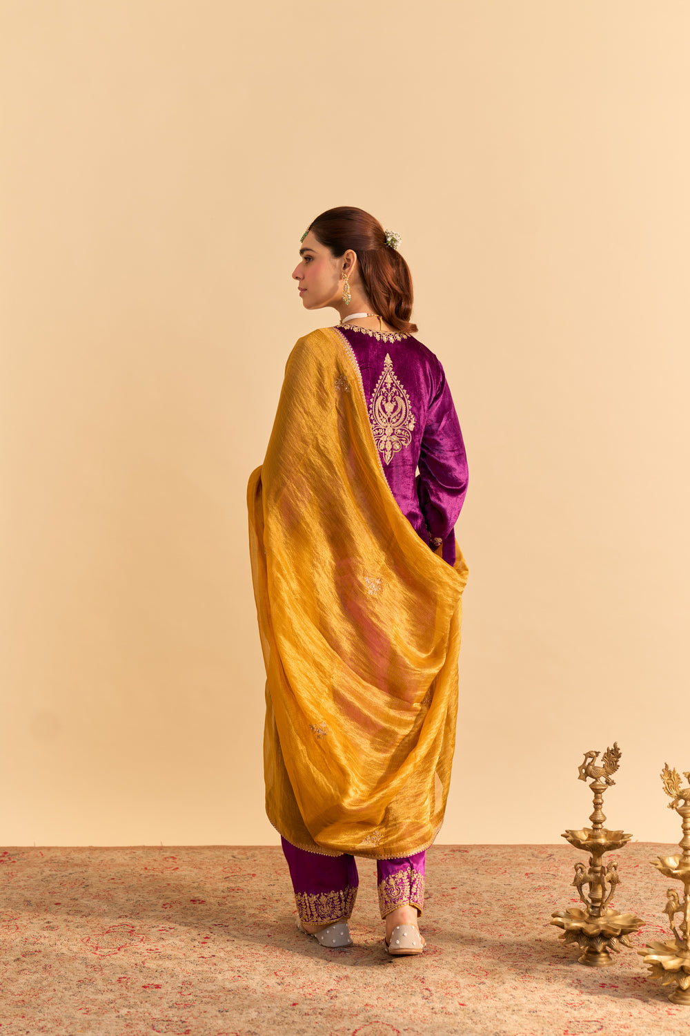 Fareeha - Deep Purple Kurta with Salwar