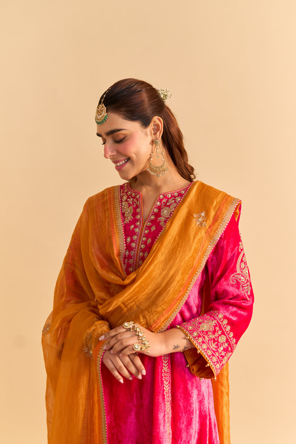 Ziara - Hotpink Kurta with Dhoti