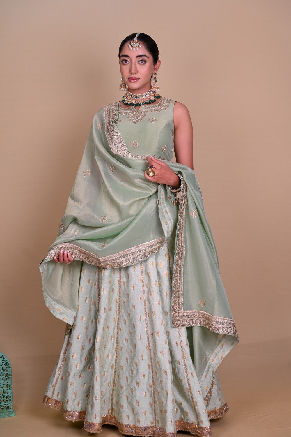 Mint Green Begum Lehenga