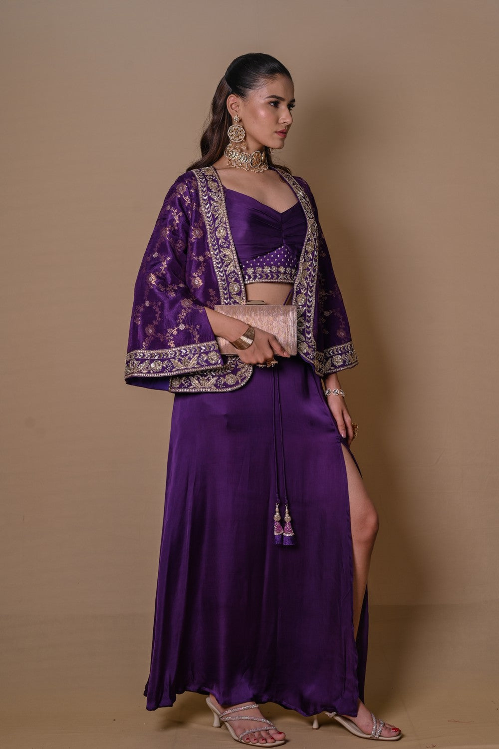 Purple jacket & skirt set