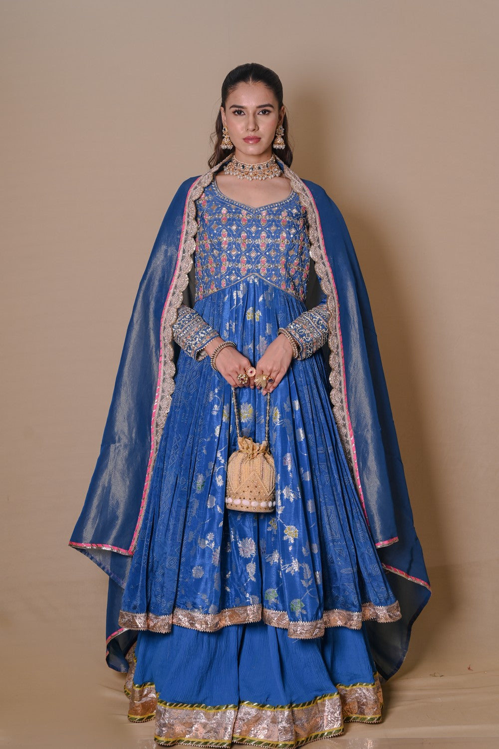 Blue Begum lehenga set