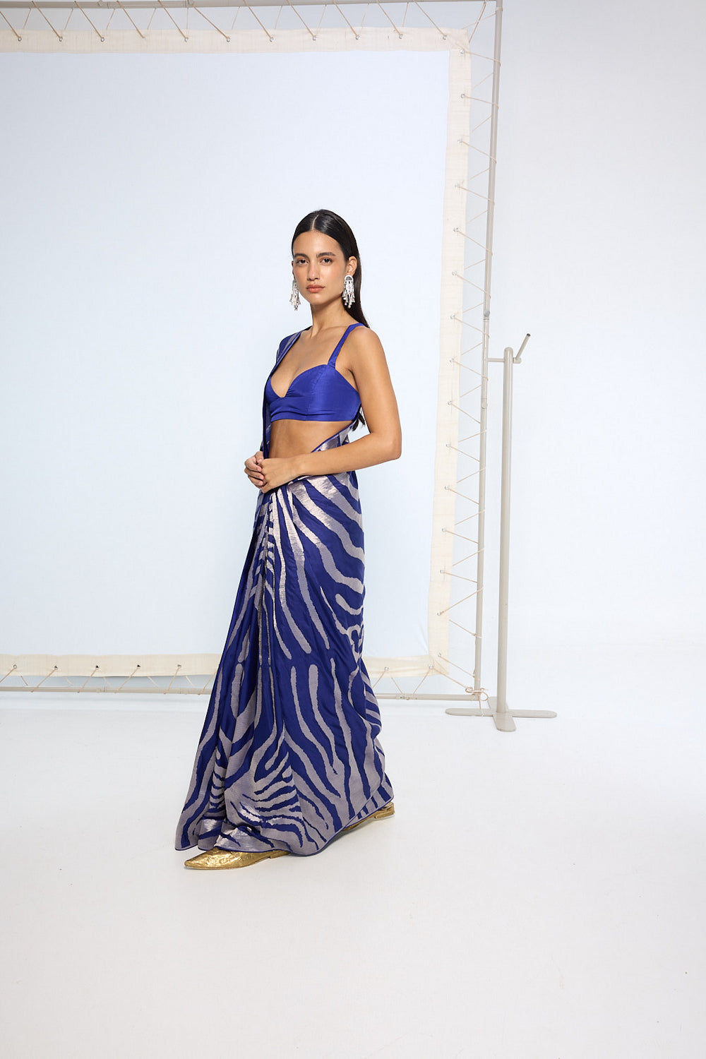 Handwoven Dark Blue Silk Saree