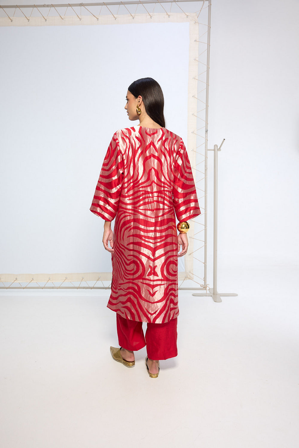 Handwoven Classic Red Kurta Set