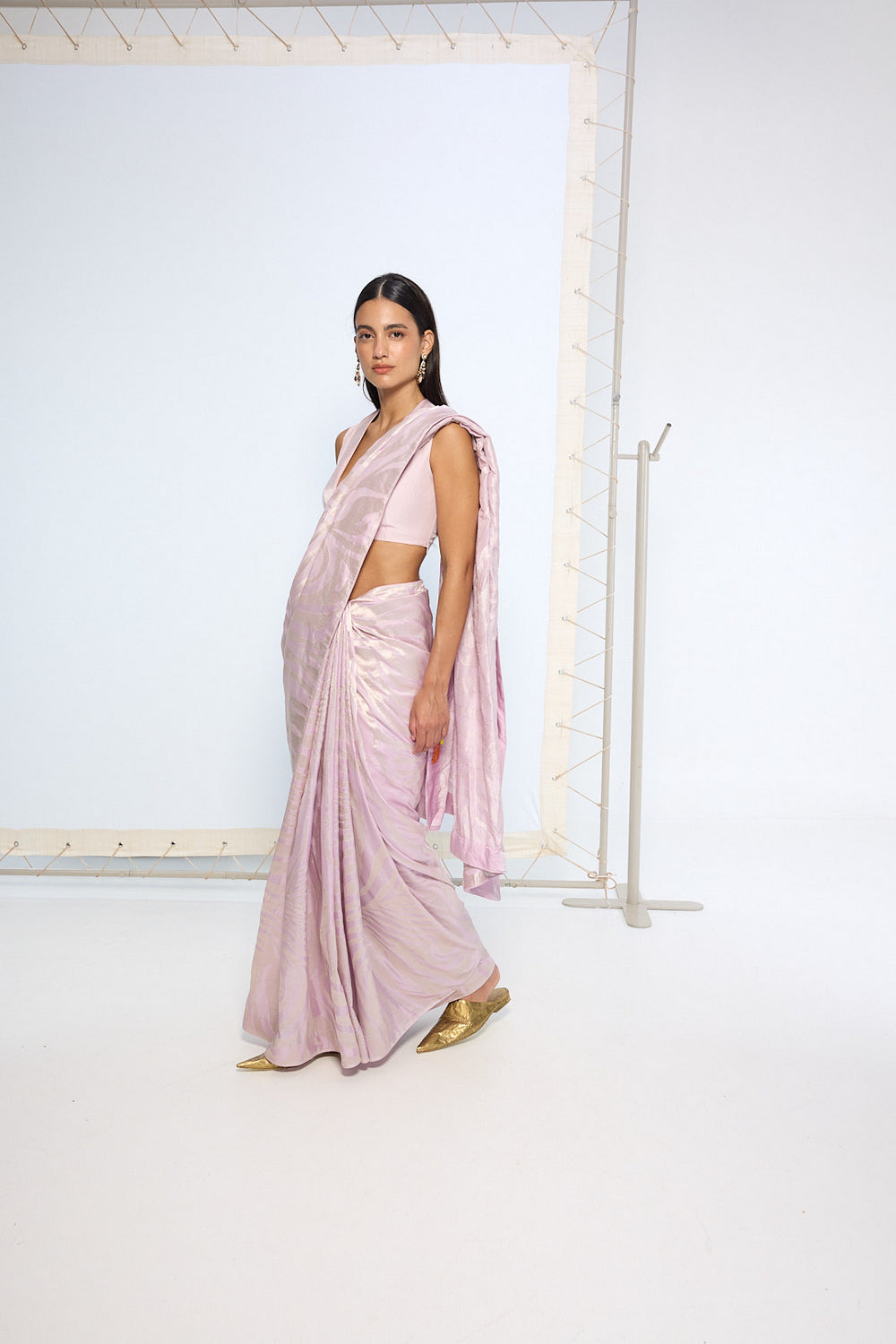 Handwoven Lilac Silk Saree