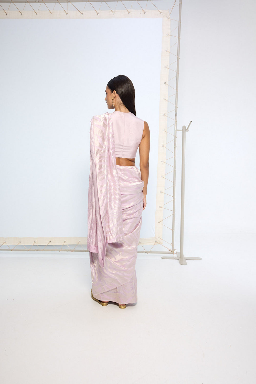 Handwoven Lilac Silk Saree