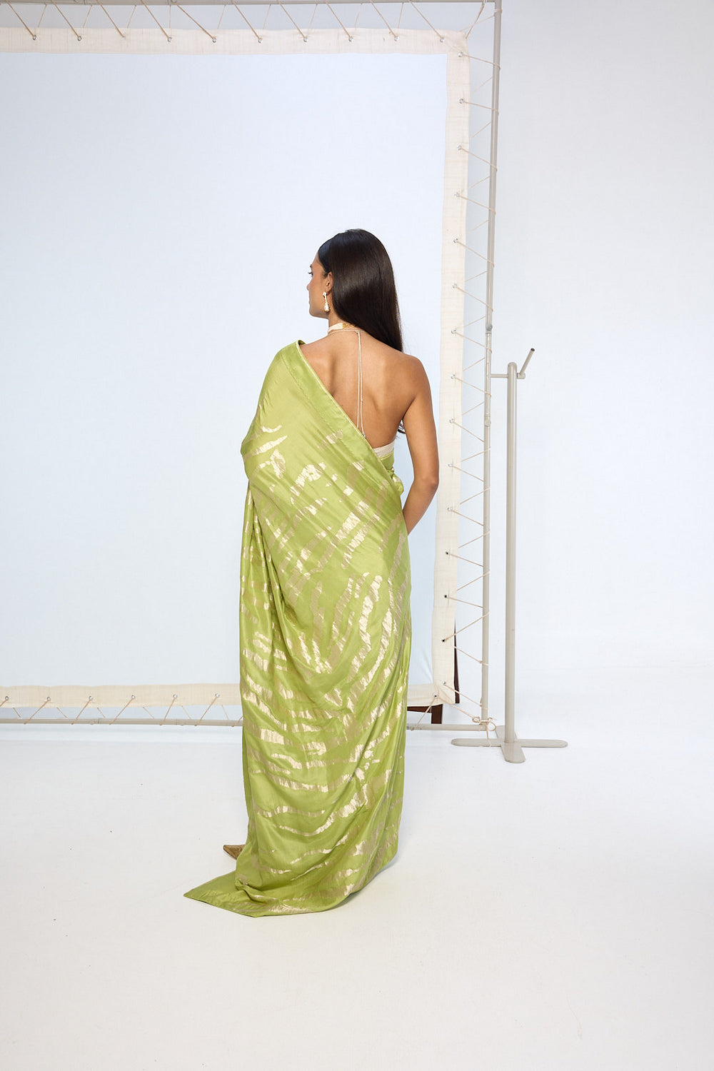 Handwoven Sage Green Silk Saree