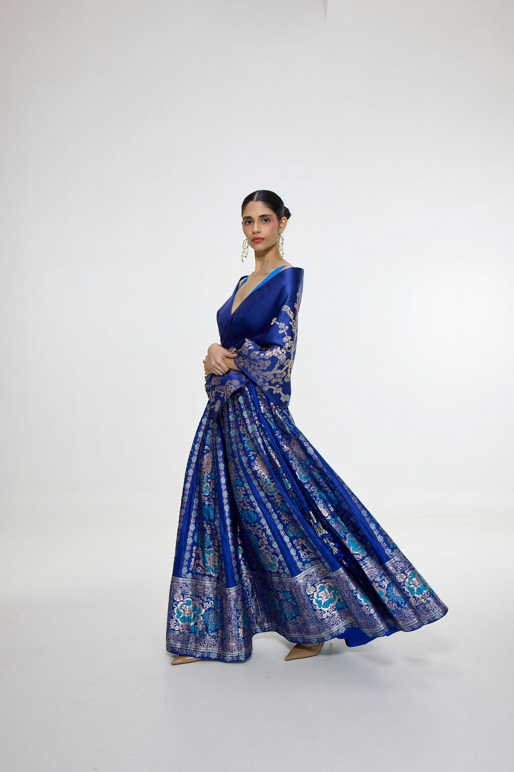 Handwoven Royal Blue Silk  Shawl
