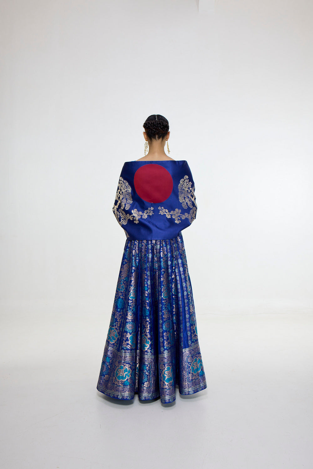 Handwoven Royal Blue Silk  Shawl