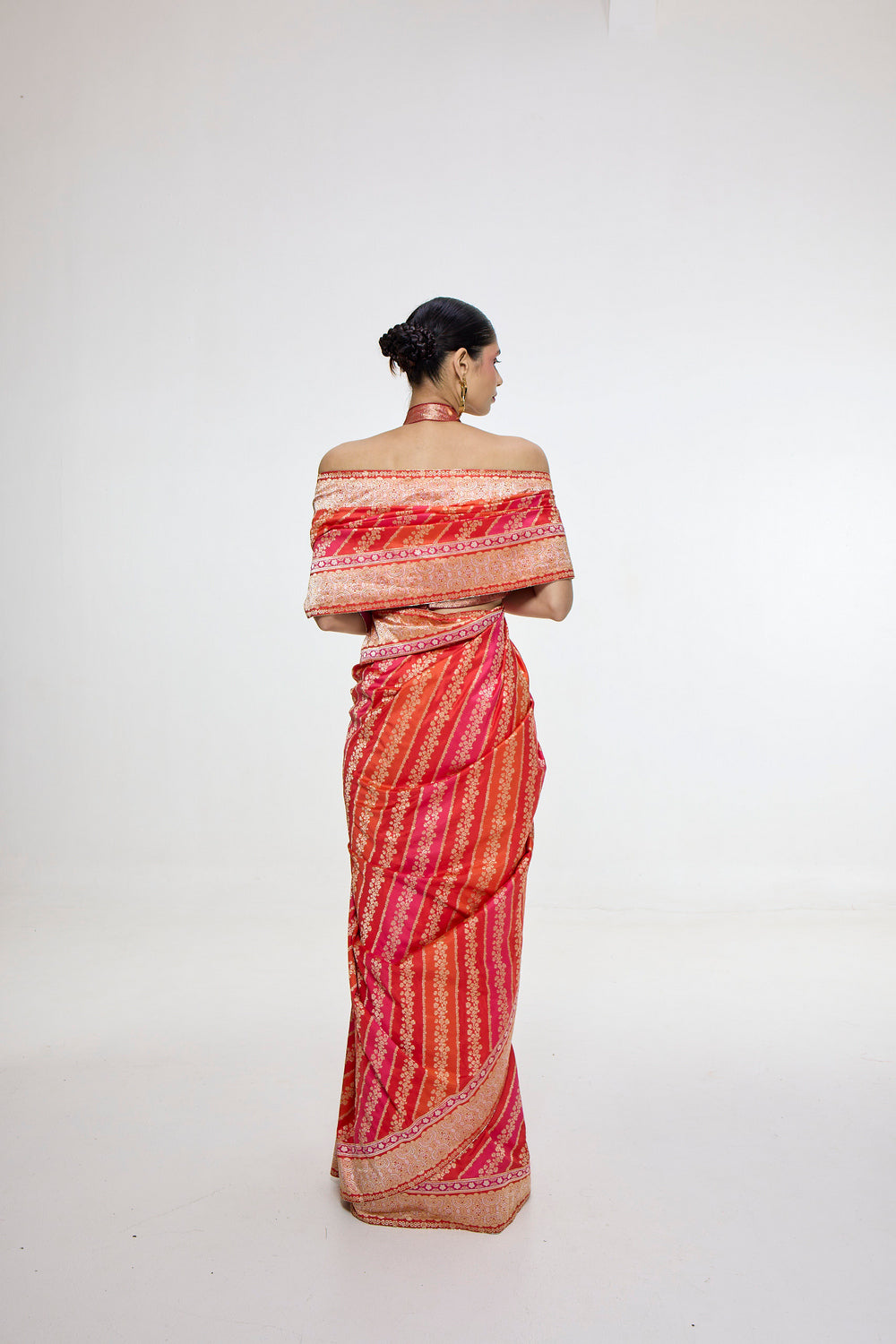 Handwoven Carmine Red Mashroo Silk Saree