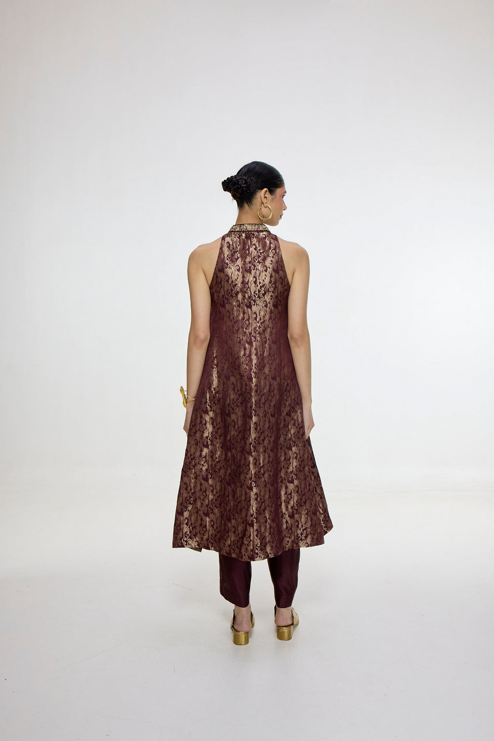Handwoven Cherry Red Kurta Set