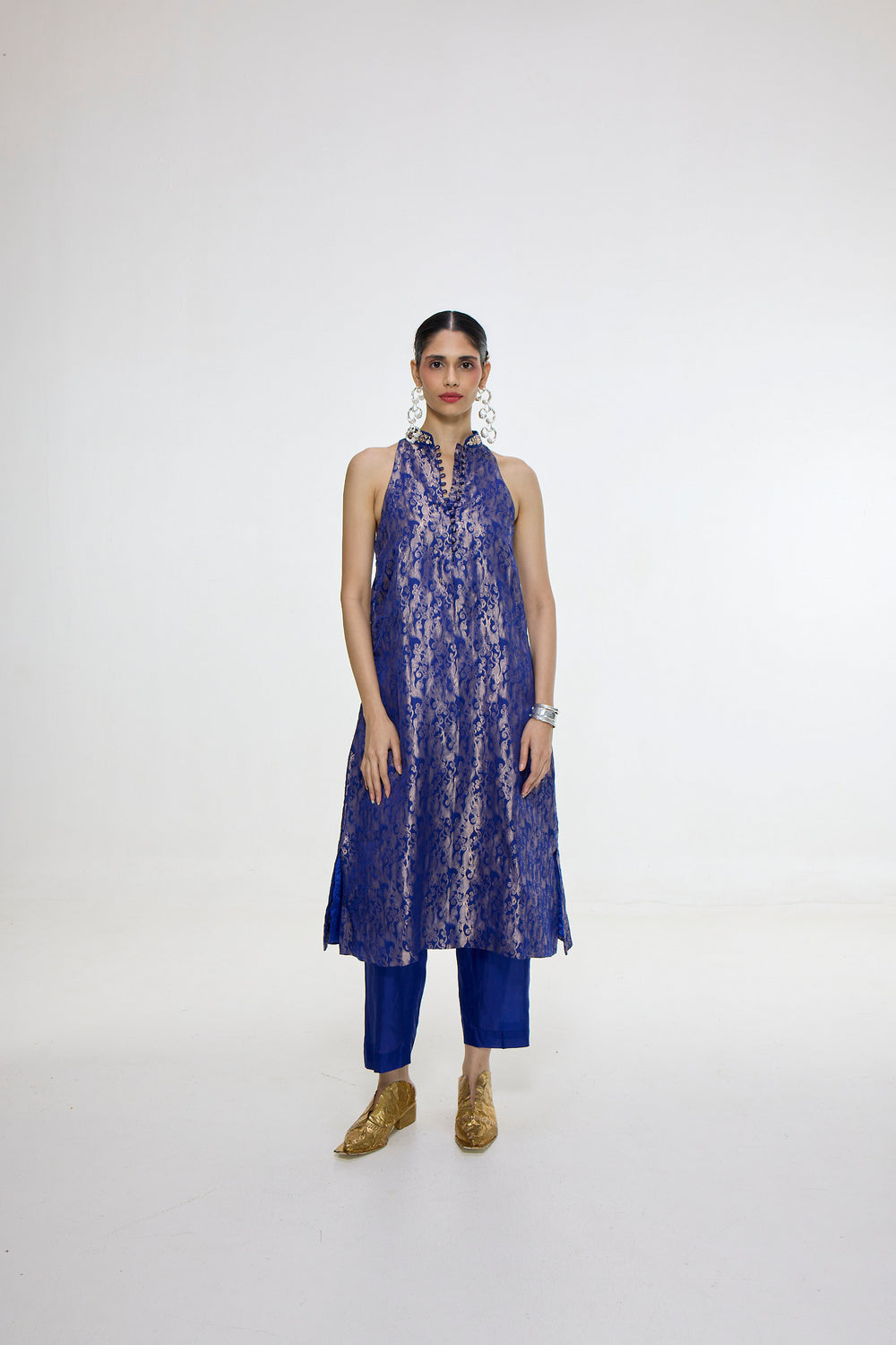 Handwoven Royal Blue Kurta Set