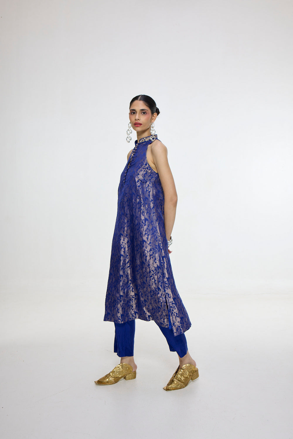 Handwoven Royal Blue Kurta Set