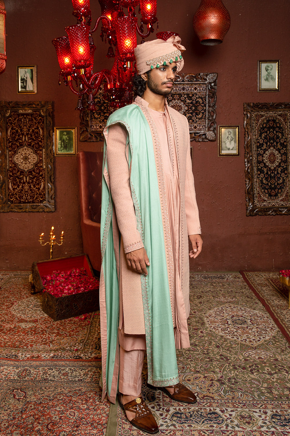Burnt Peach Sherwani