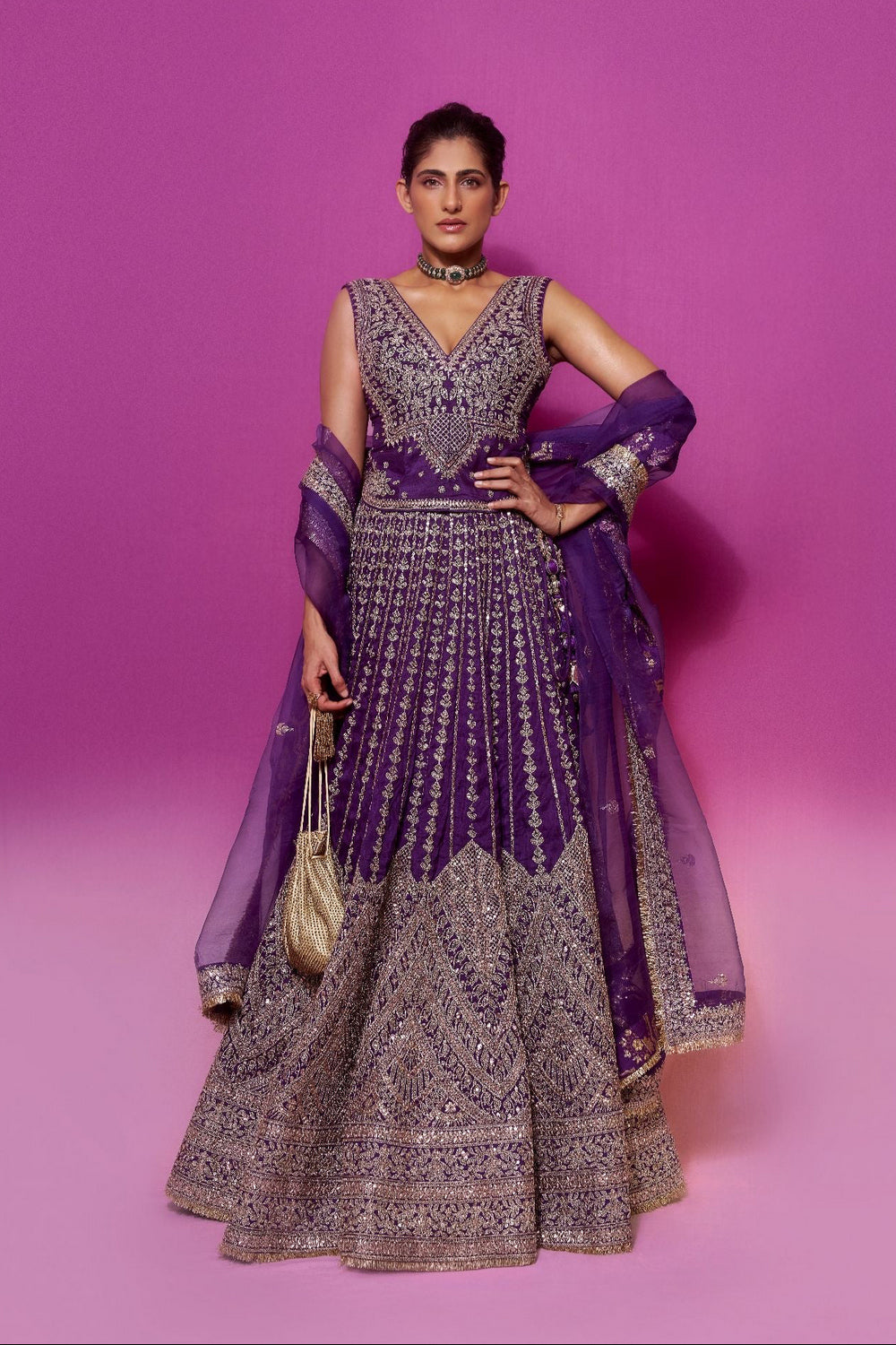 Kubbra sait in Razia Lehenga Set