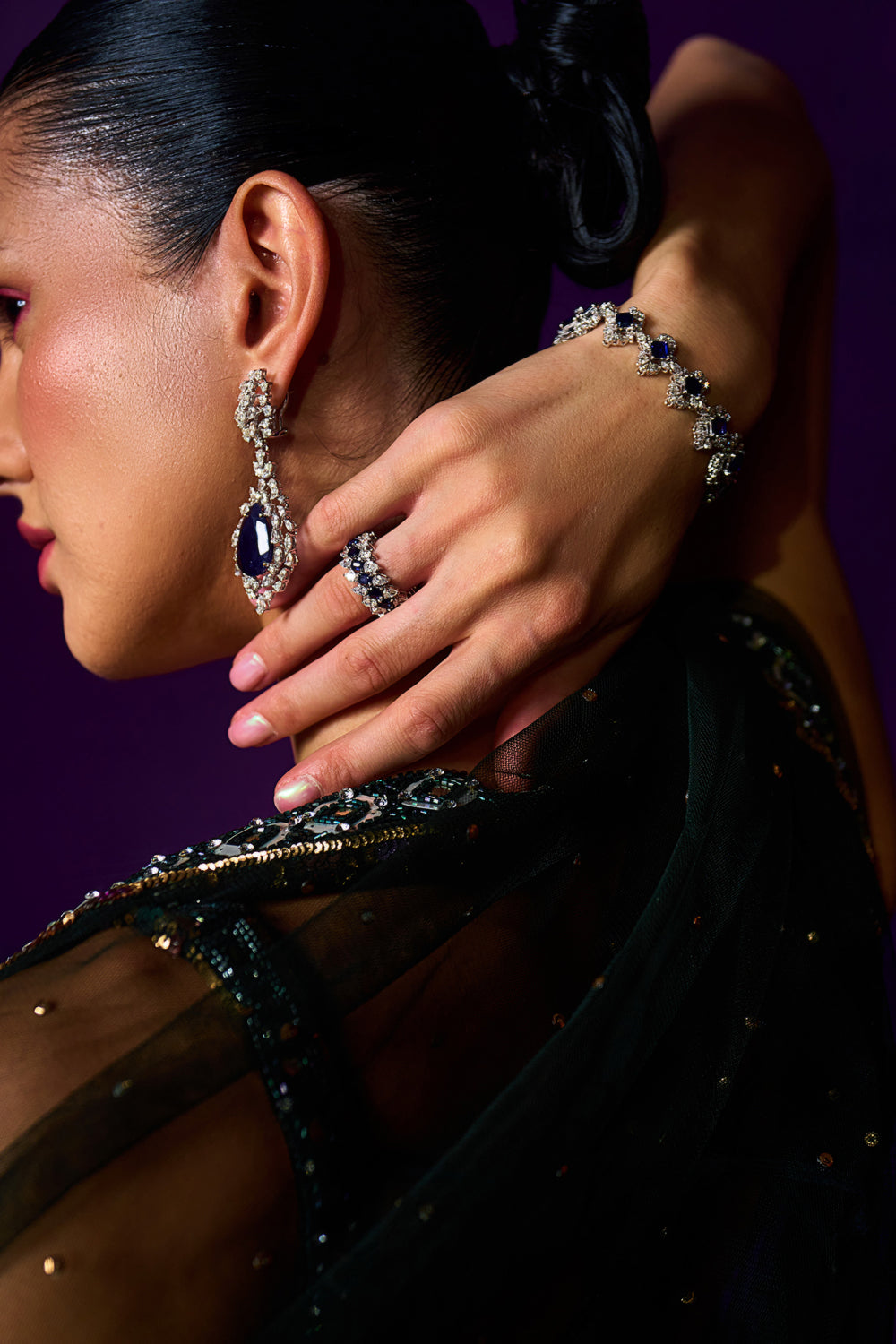 Emerald Green Organza Lehenga Set