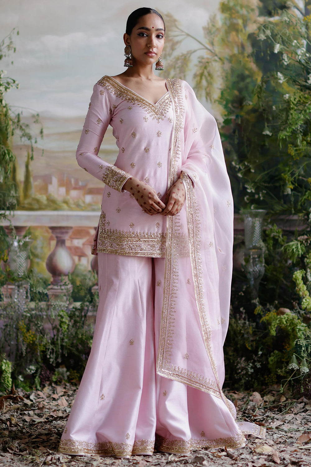 Baby Pink Kurta Sharara Set