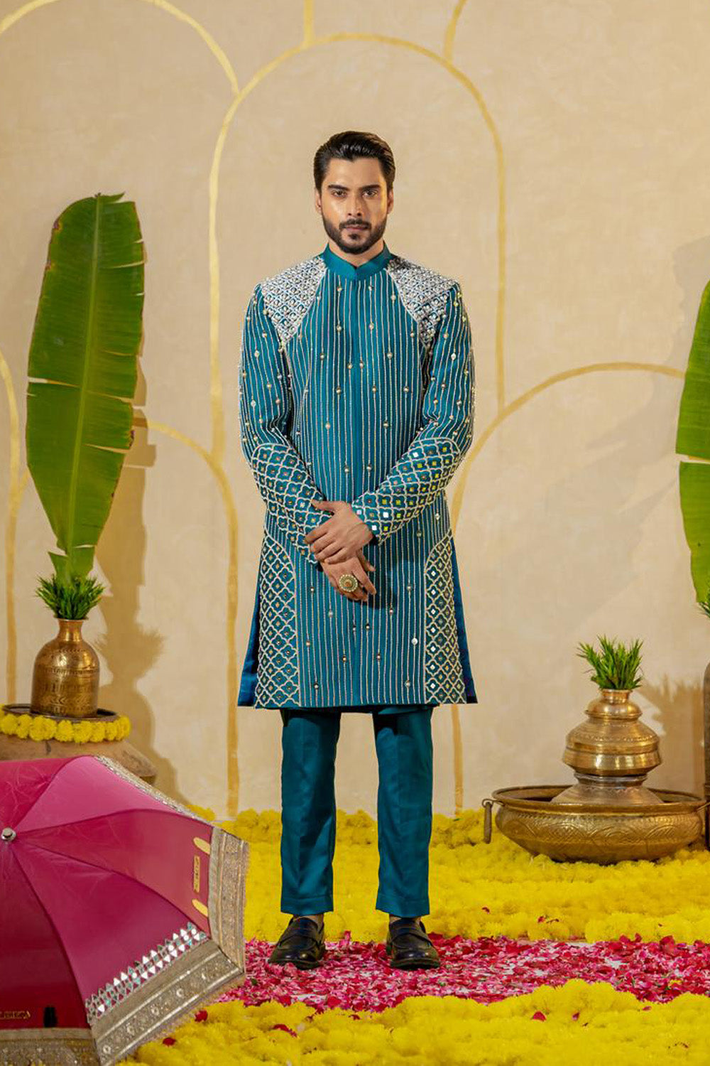 Blue Dhinchak Sherwani