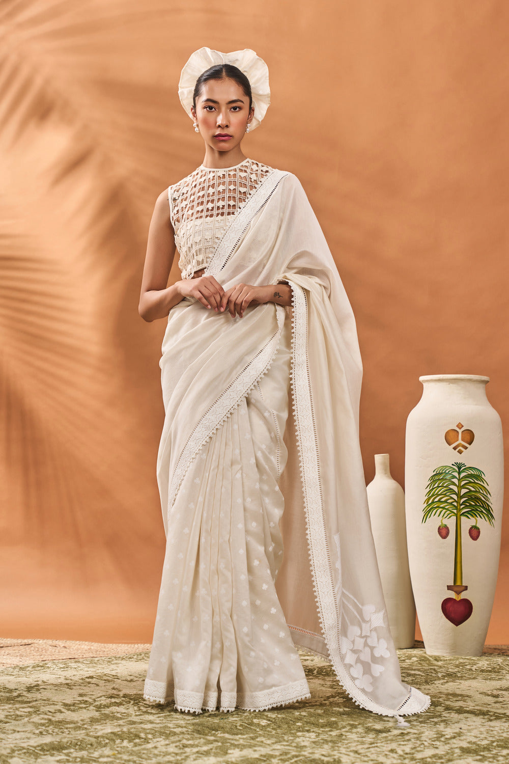 IVORY ALL FOURS SAREE