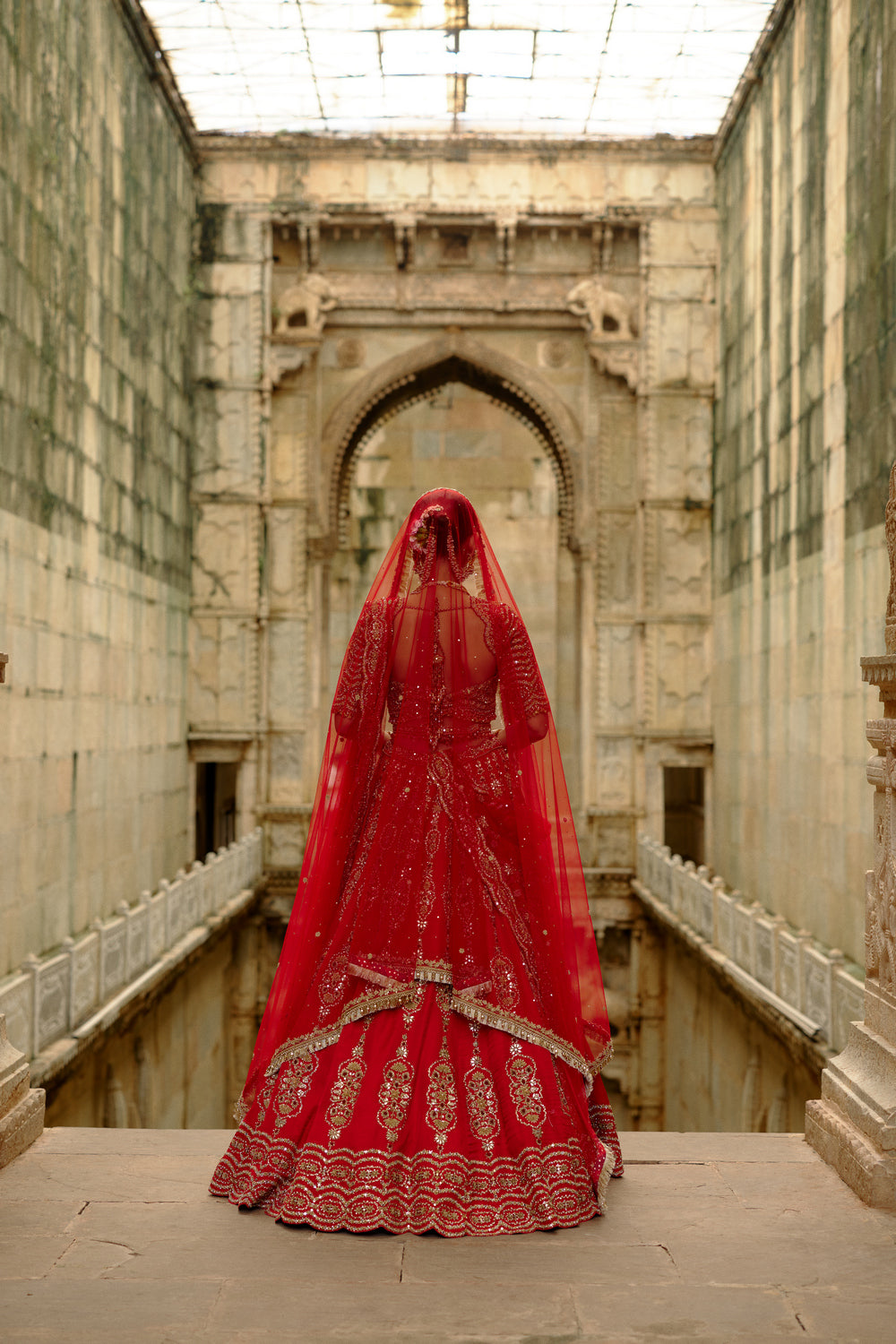 Red Satin Silk Lehenga Set