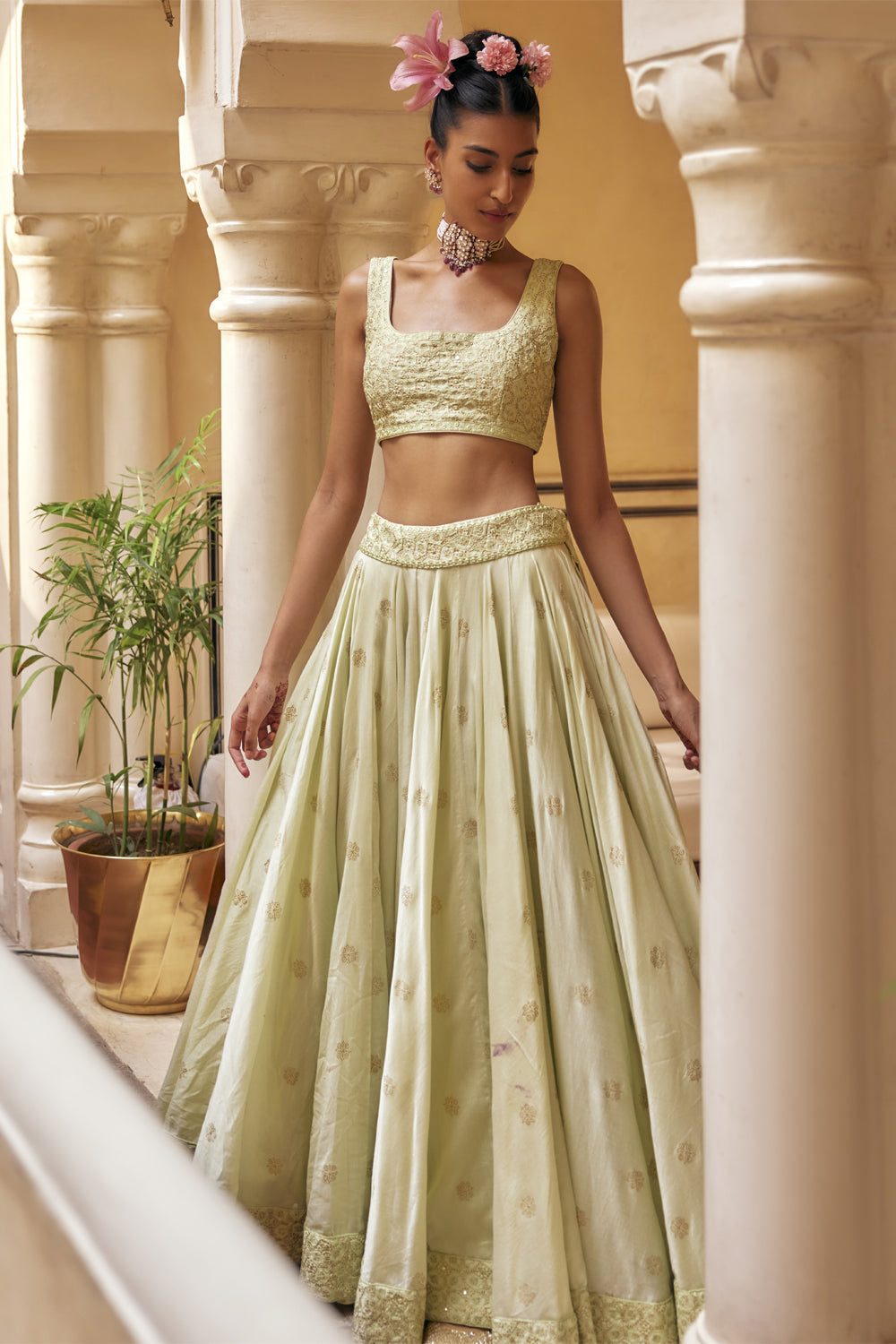 Pista Lehenga Set