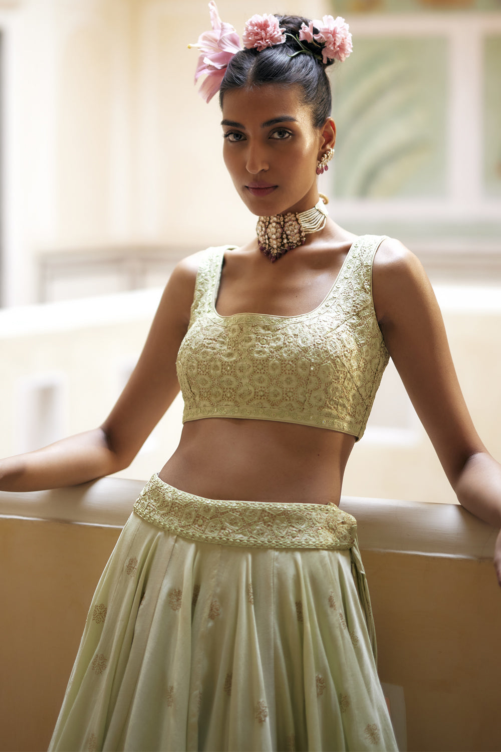 Pista Lehenga Set