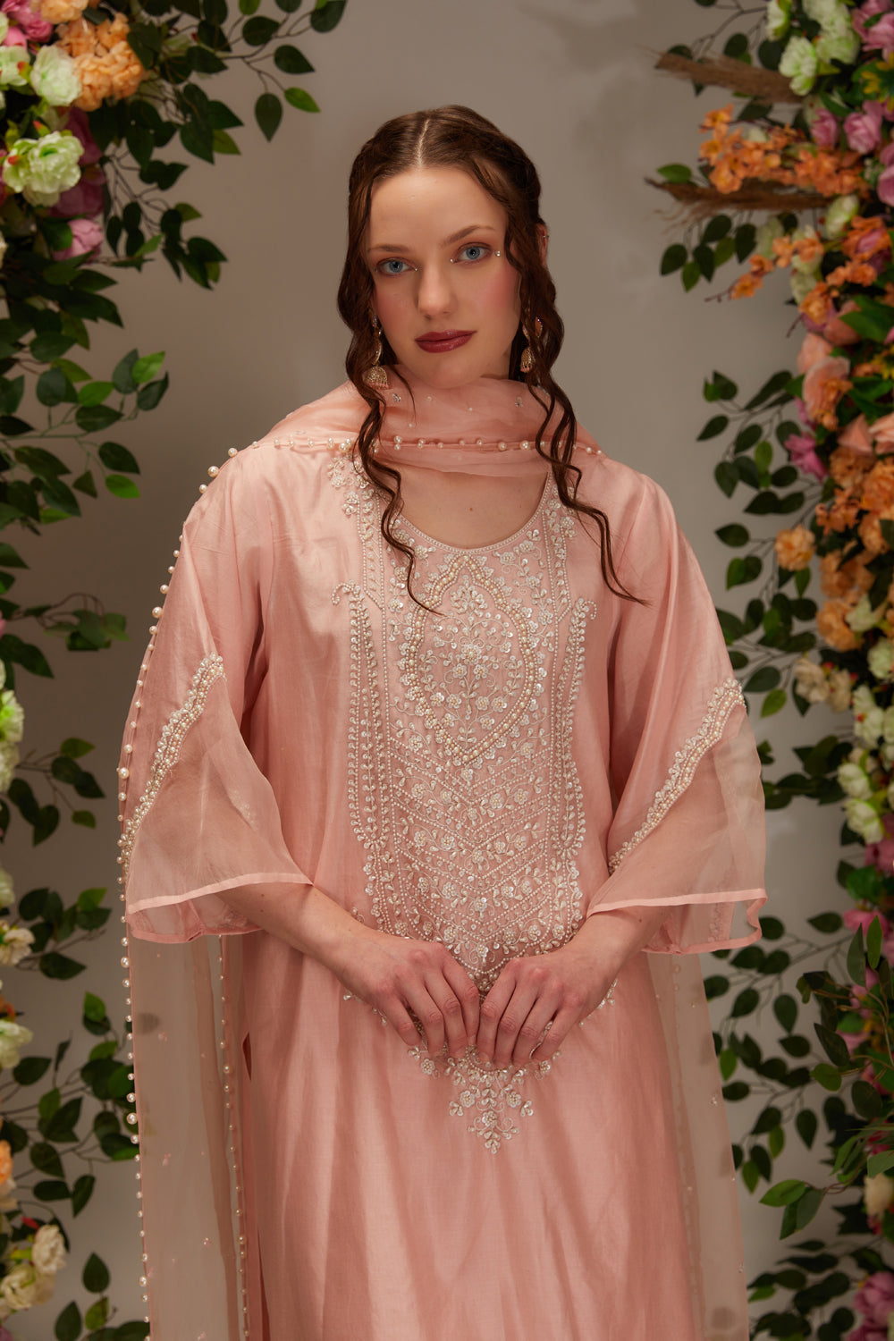 Peach Kurta Set