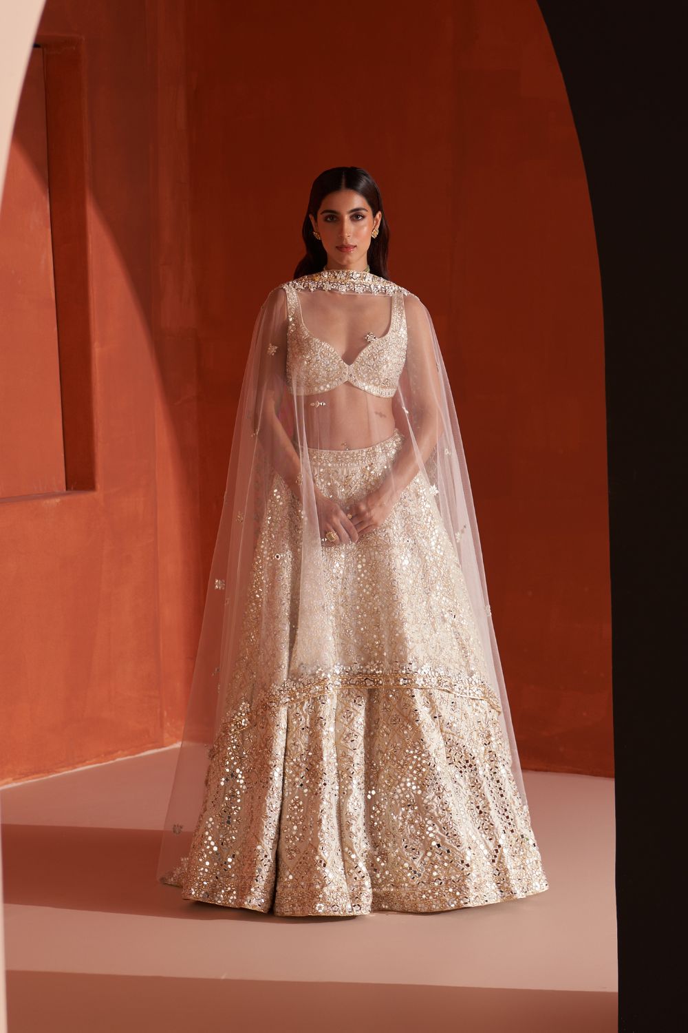 Ivory Raw Silk Lehnga Set